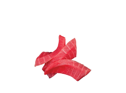 Vöröstonhal sashimi zöldsaláta ágyon